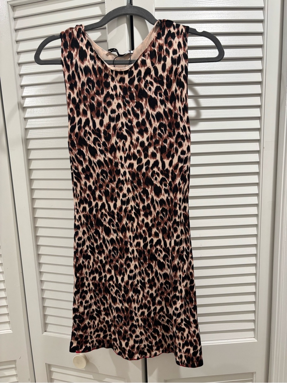 Zara Leopard Print Sleeveless mini Dress - Brown/Black